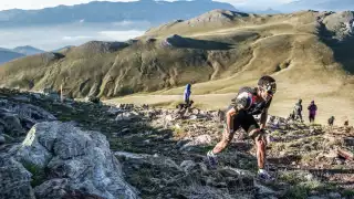 Runner taking on the Ultra Pirineu race in Spain