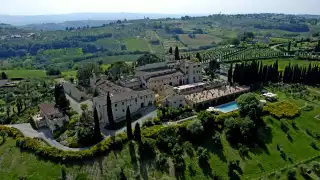 Aerial view of the Castello del Nero hotel