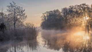 Mist Rising on Clumber Lake, Nottinghamshire