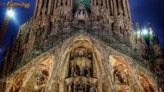 Exetrior of Gaudi's cathedral in Barcelona