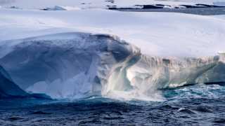 A collapsing ice shelf in Antarctica