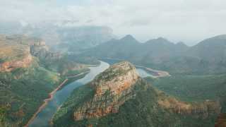 The huge, forested canyon and the Blyde River in South Africa