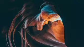 Sandstone curves in a slot canyon in the American southwest