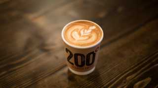A flat white at 200 Degree café and roastery, Nottingham