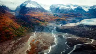 Aerial view Canada Kluane National Park mountain