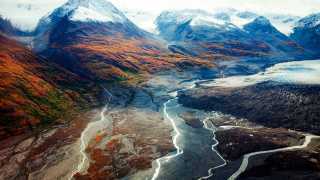Aerial view Canada Kluane National Park mountain