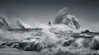 Storm Imogen hits Newhaven beach, Sussex