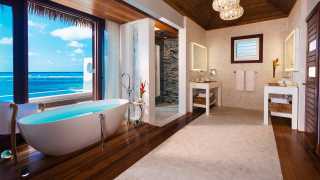 Bathroom at Sandals over the water villas