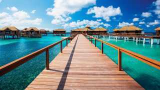 Over the water villas at Sandals Royal Caribbean