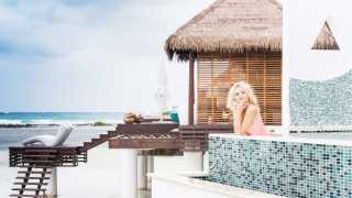 Pixie Lott at Sandals Royal Caribbean's new over-the-water suites