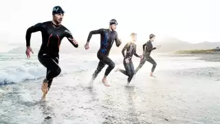 Triathletes in 2XU compression clothing