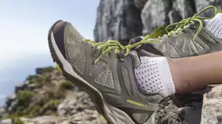 A pair of Merrell hiking boots
