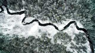 Winter river in upstate New York from Drone Photography Masterclass