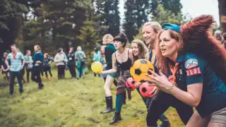 Dodgeball at Wildfire Adventure Camp