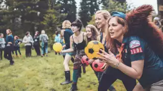 Dodgeball at Wildfire Adventure Camp