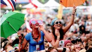 Revellers at Isle of Wight festival