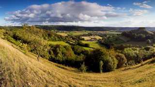 View from the edge of the Stroud valleys in the Cotswolds