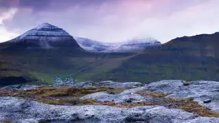 Mountain landscapes in the Faroe Islands