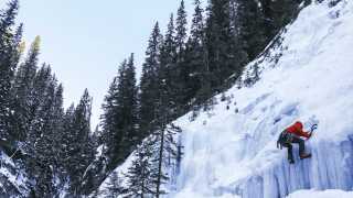 Ice climbing in Alberta, Canada