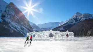 Ice skating at Fairmont Banff Springs, Canada