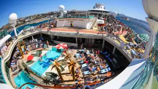 Poolside at The Ark festival in the Mediterranean