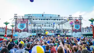 The main stage at The Rock Boat festival cruise