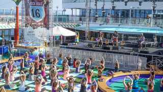Yoga sessions at The Rock Boat music festival