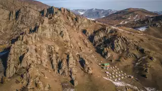 Village of yurts on G Adventures nomadic life tour