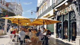 Lisbon, Portugal | People eating al fresco in the Chiado district