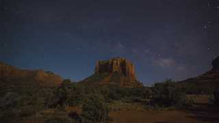 Stars above a butte in Sedona, Arizona