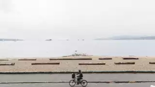 Cycling the seawall at Stanley Park, Vancouver