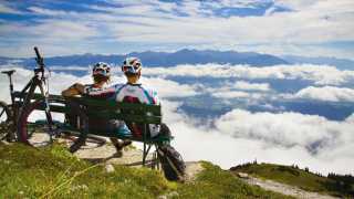 Mountainbikers on the Nordkette mountain