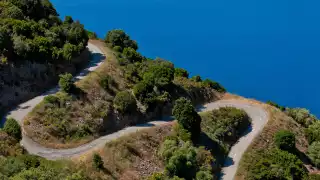 Switchbacks for cycling in Corsica, France