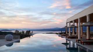 Infinity pool at Amanzoe luxury resort