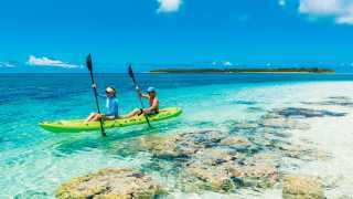 Kayaking the reefs of Seychelles