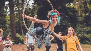 Aerial hooping at Camp Wildfire