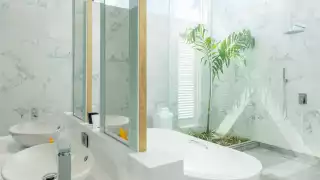 Bathroom at Zaya Nurai island resort, Abu Dhabi, UAE