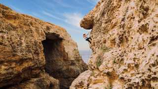 Rock climbing in Gozo, Malta