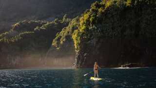 Paddleboarding on the coast of Madeira, Portugal