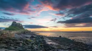 Lindisfarne island in Northumberland, UK