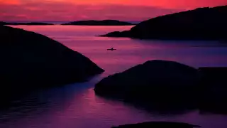 Weather Islands kayaking at Sunset, West Sweden