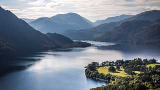 Aerial view of Ullswater, the Lake District