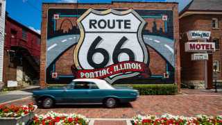 Route 66 in Illnois on a great American road trip