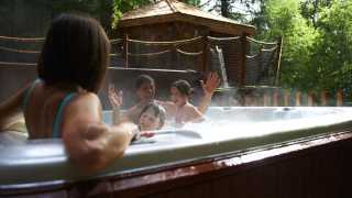 A hot tub at Forest Holidays