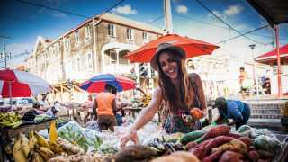 Grenada food and drink: market in Grenada