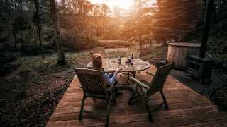 Best self-catering in the UK: Wood Cabin, Lake District, outdoor seating