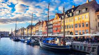 A colourful street in Copenhagen