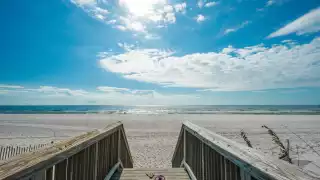 A boardwalk on the Gulf Coast, Alabama