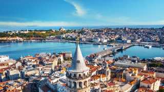 Aerial view of the Galata Tower and the Bosphorus