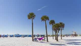 Hanging up a hammock on Clearwater Beach